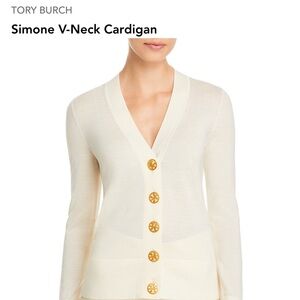 TORY BURCH Simone Cardigan XL - Ivory - NWT